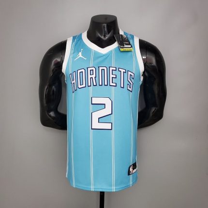 New Hornets BALL#2 Blue NBA Jersey S-XXL