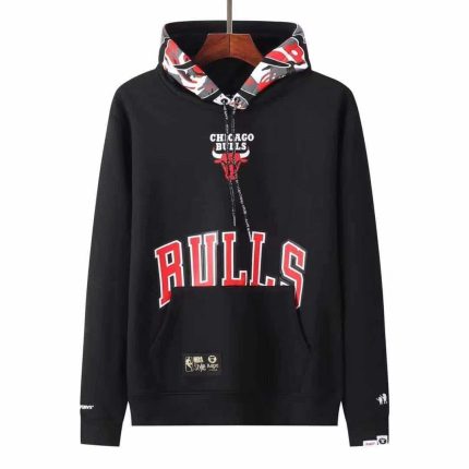 NBA Bulls and apes joint fleece black sweatshirt