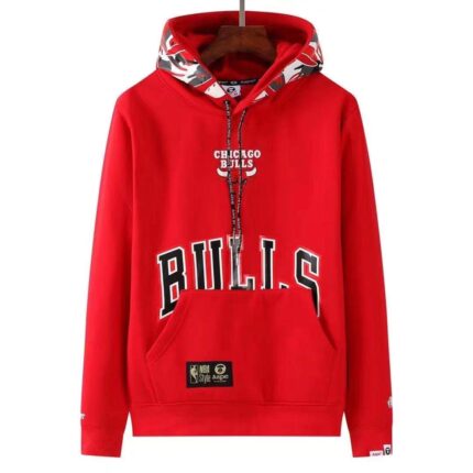 NBA Bulls and apes joint fleece red sweatshirt
