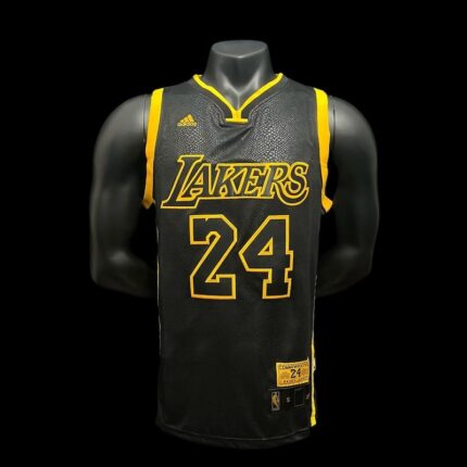 Retro NBA Special Lakers #24 Kobe Bryant Fifth Rings