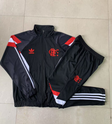A870 2425 Flamengo black red training suit long zipper Size S-XXL