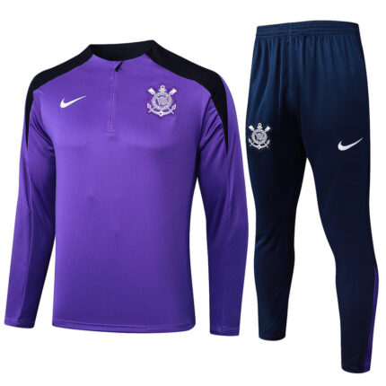 B1002 2425 Corinthians purple training suit half zipper Size S-XXL