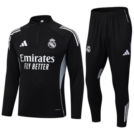 2526 Real madrid black training suit half zipper Size S-XXL