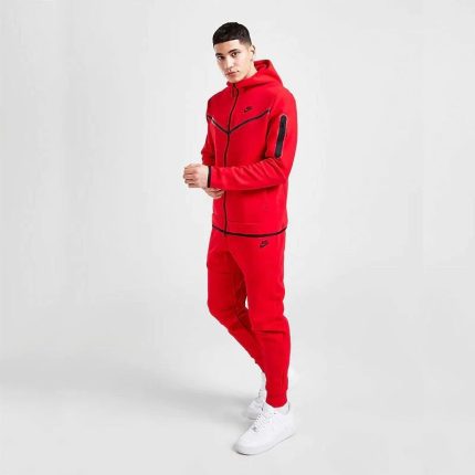 red Long zipper with cap jacket S-XXL