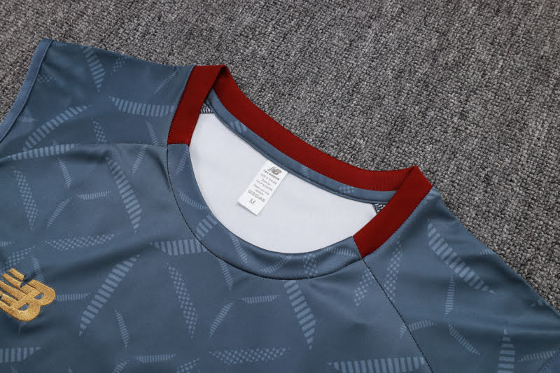 D25130# 2526 Sao Paulo Grey Inkjet Vest Suit S-2XL