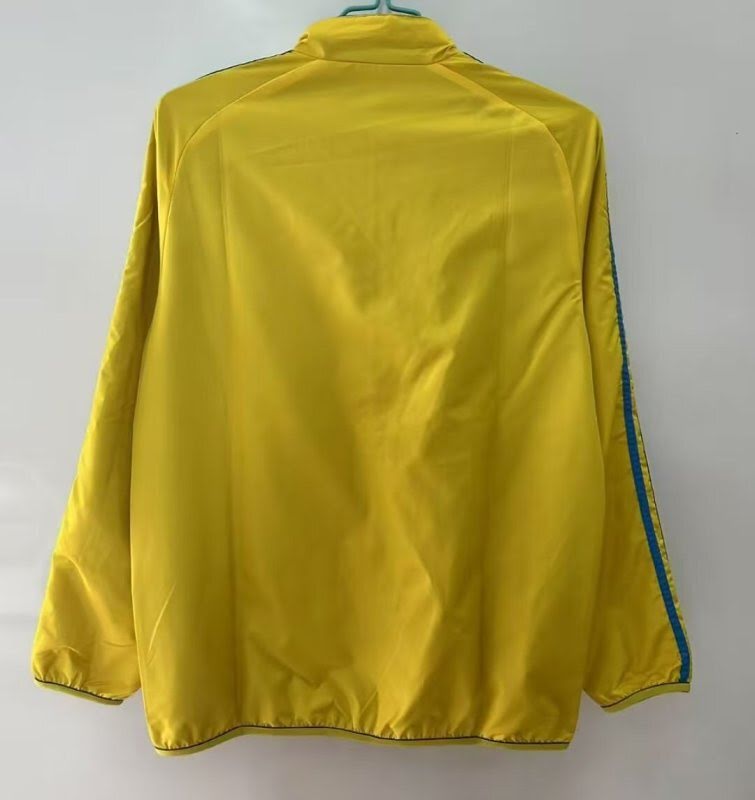 American Yellow Plaid Double-Sided Silicone Windbreaker S-2XL