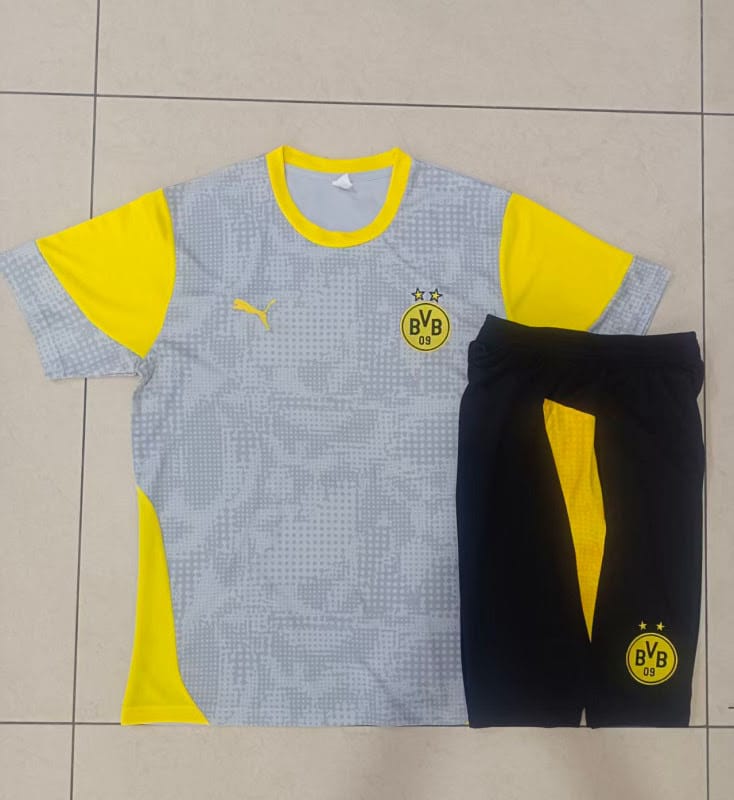 D25212# 2526 Dortmund light grey short-sleeved suit S-2XL