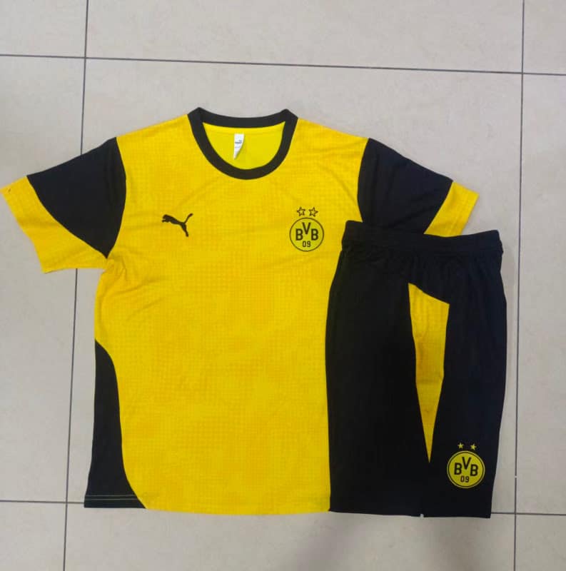 D25211# 2526 Dortmund yellow short-sleeved suit S-2XL