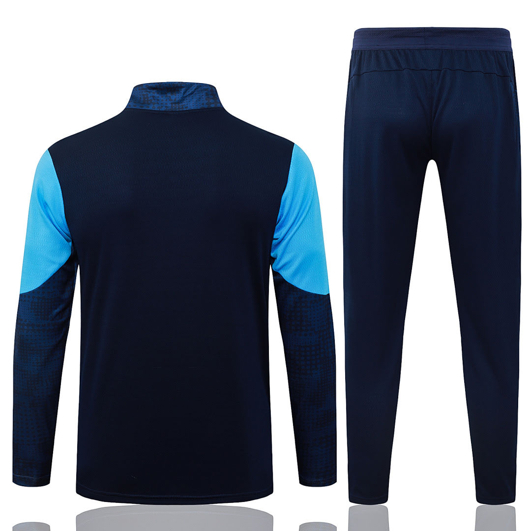 B25127# 2526 Marseille Dark Blue Half-Zip Suit S-2XL