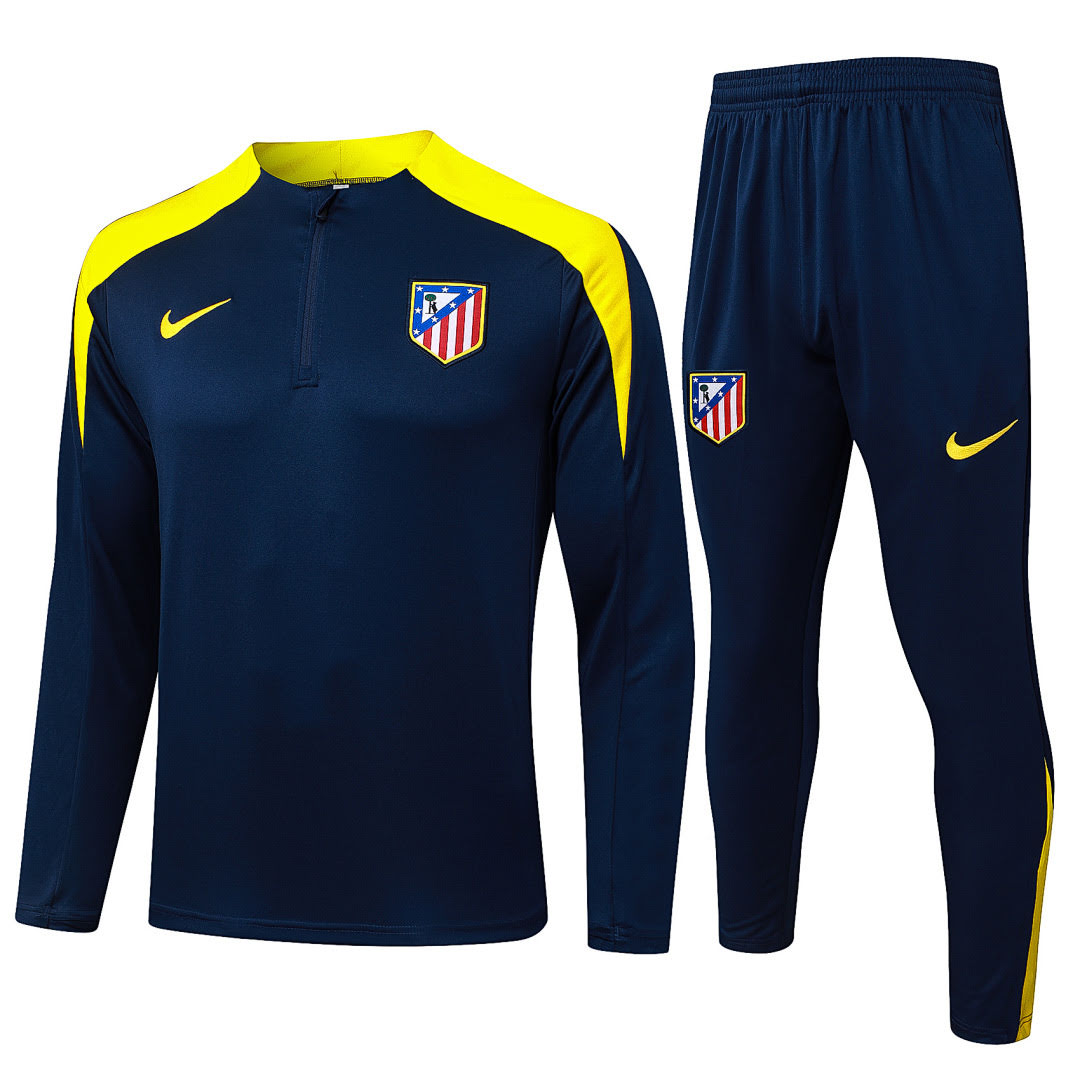 B2580# 2526 Atletico Madrid Dark Blue Half-Zip Suit S-2XL