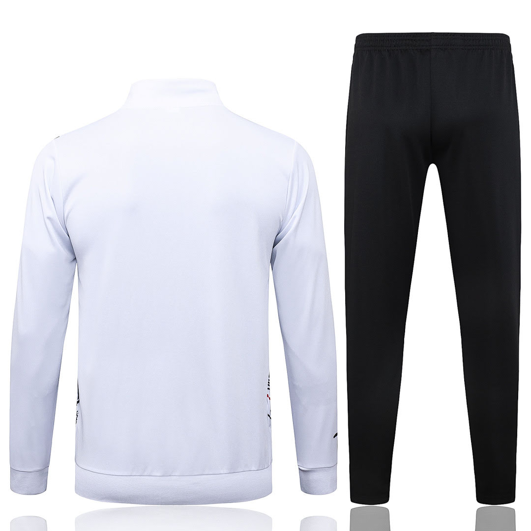 A2574# 2526 S&atilde;o Paulo white and black  Half-Zip Suit S-2XL