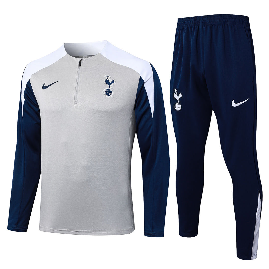 B25117# 2526 Tottenham Hotspur Light Grey Half-Zip Suit S-2XL