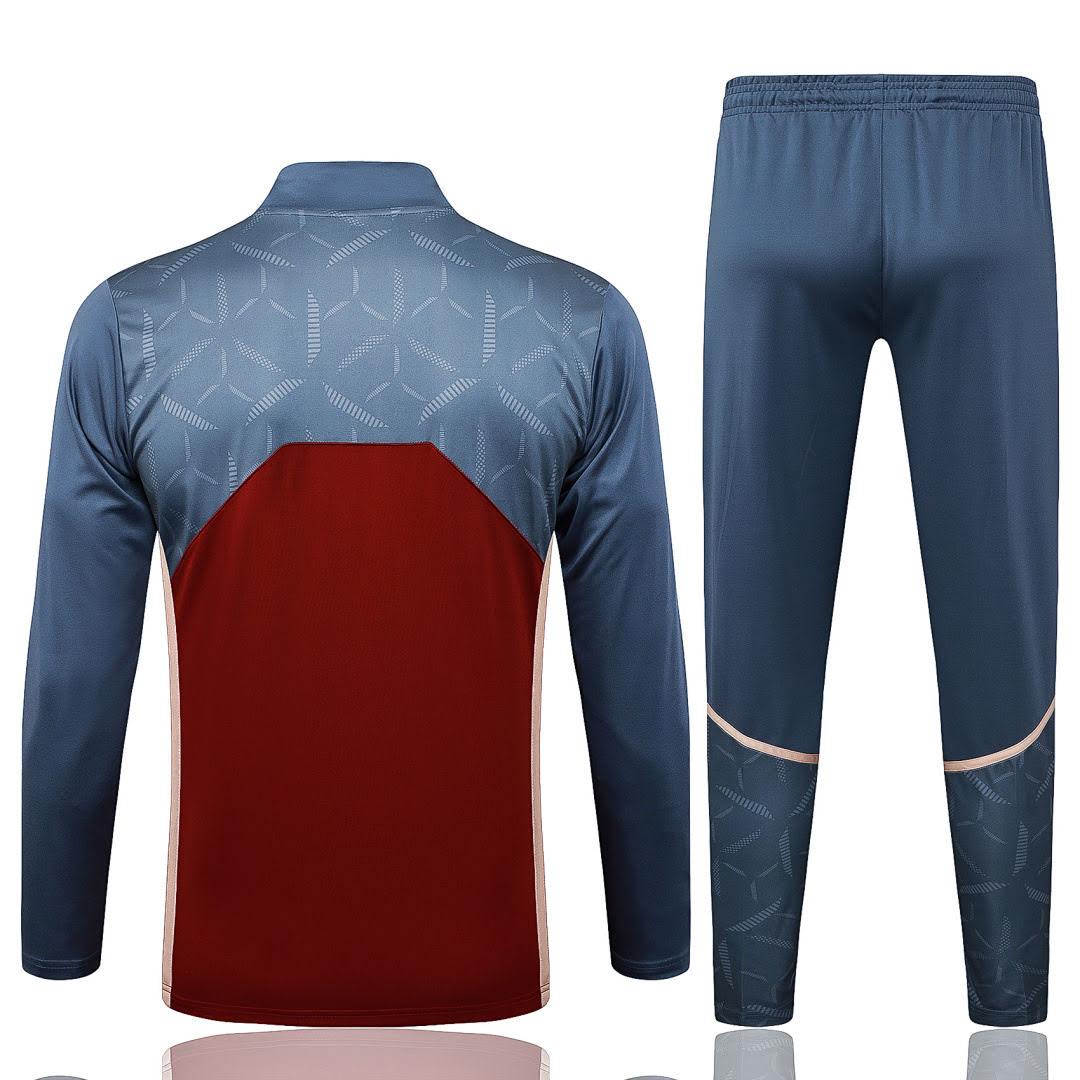 B2575# 2526 S&atilde;o Paulo Maroon Half-Zip Suit S-2XL