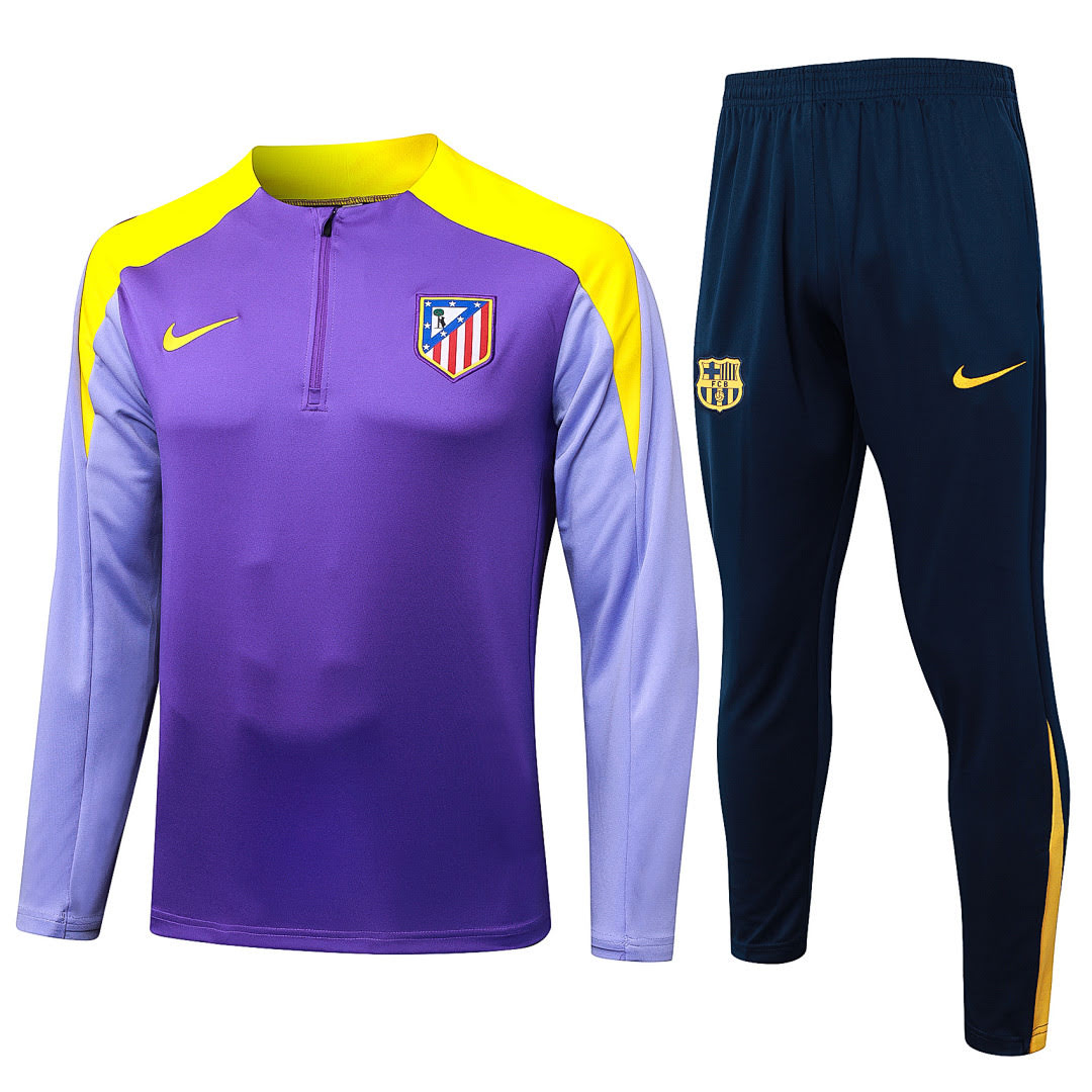 B2578# 2526 Atletico Madrid Purple Half-Zip Suit S-2XL