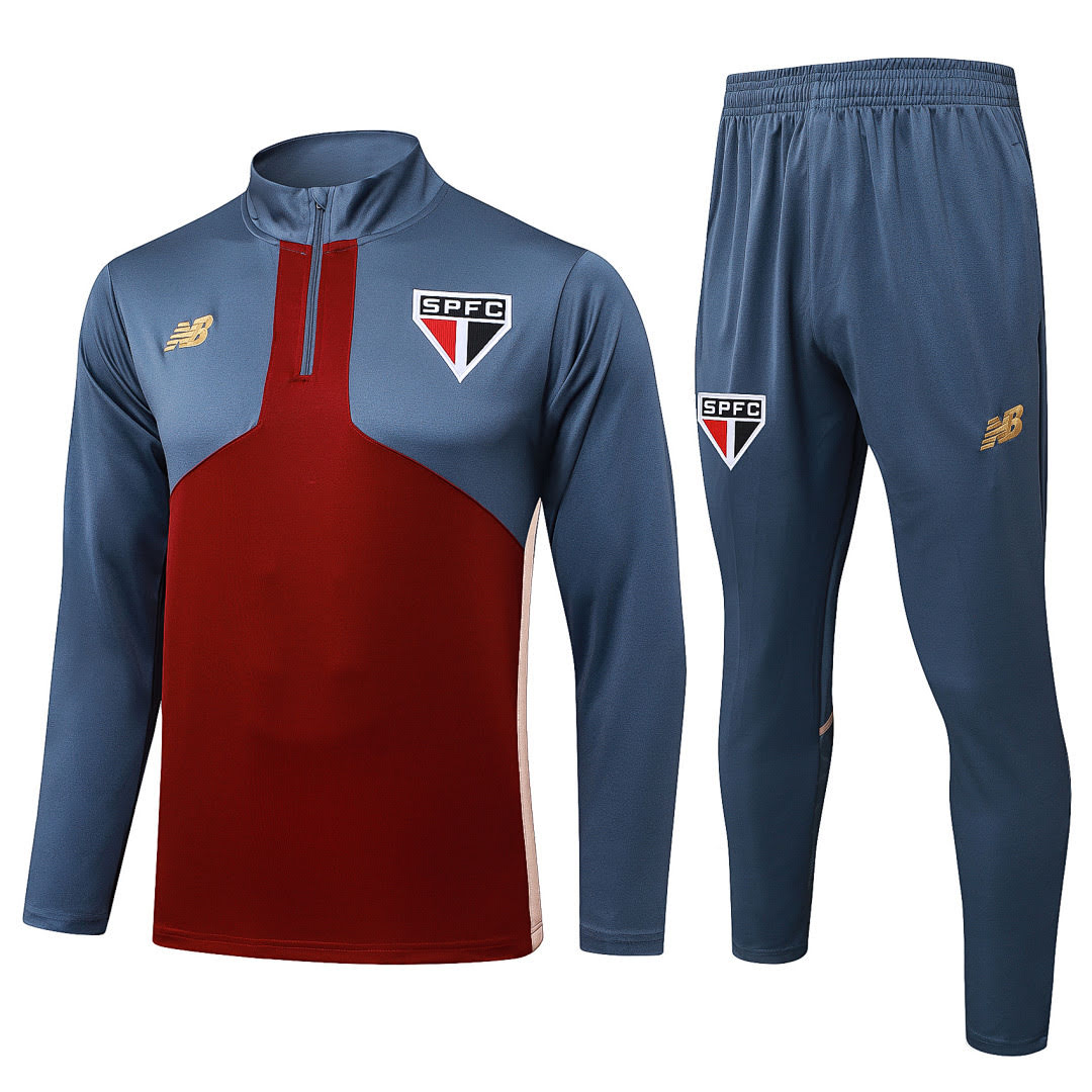 B2575# 2526 S&atilde;o Paulo Maroon Half-Zip Suit S-2XL