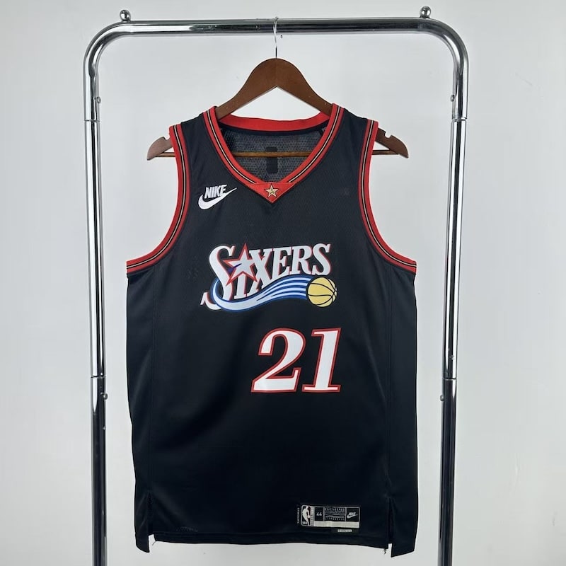 2026 76ers Retro Black #21 Joel Embiid