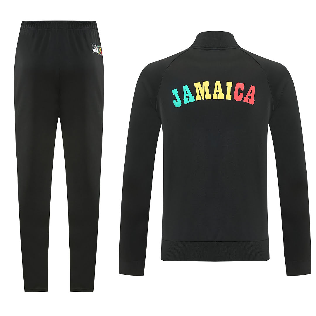 2627 Jamaican Black Long Zipper Suit S-2XL