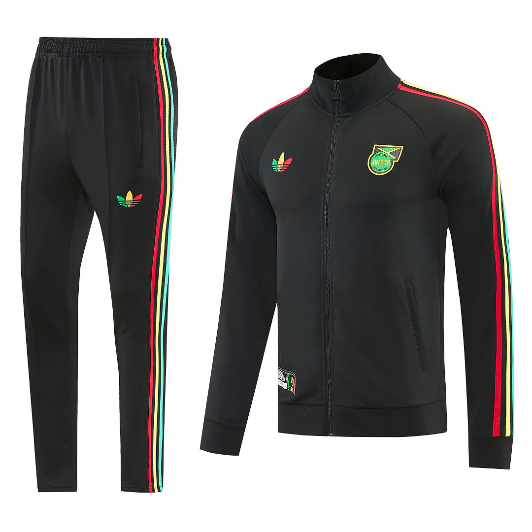 2627 Jamaican Black Long Zipper Suit S-2XL